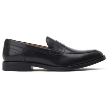 Base London Kennedy Black Leather Slip-On Loafers