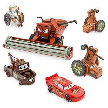 Disney Pixar CARS Movie Exclusive Limited Edition Set TRACTOR TIPPING DELUXE DIE CAST SET avec LIGHTNING MCQUEEN