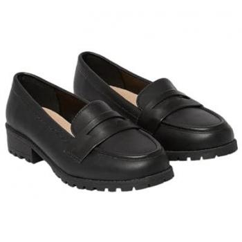 Leoni Chunky Loafers for Women – Wide Fit, Black, 8