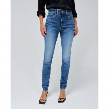 Jeans Salsa Faith con Tiro de Pantalón y Detalle Azul