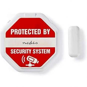 Nedis ALRMD20WT Thin Profile Door/Window Alarm with Magnetic Sensor and Battery Pack