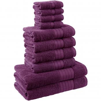 Violette Badehandtuch-Deluxe – 10x weiche ägyptische Baumwolle
