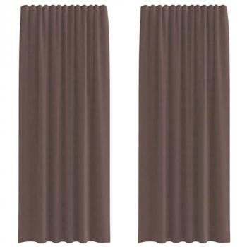 Tende in Voile con Linguetta 2 Pezzi Marroni