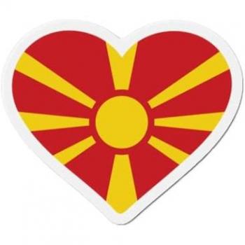 North Macedonia Heart Flag Magnet