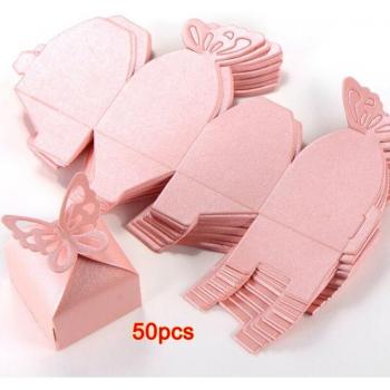 50pcs Rose Butterfly Party Favor Boxes