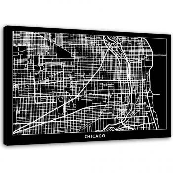 Mapa Metropolitano Chicago en Lienzo