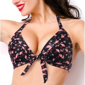 Schwarz‑Rosa Retro‑Bikini‑Top “Atixo” – 15222 (XL)