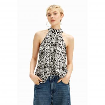 Blusa Halter Negra Sin Mangas 100% Algodón