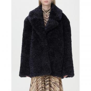 Stella McCartney Cappotto in shearling finto Blu Taglia 38