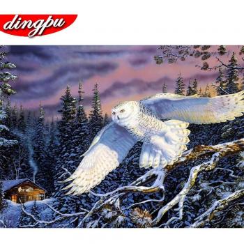 Ricamo Diamante 5D Gufo Animale Trapiata Completa Mosaico Manuale 20x30cm