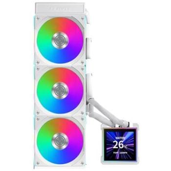 LIAN LI HS2LCDS36CW – HydroShift II AiO‑Wasserkühlung mit LCD‑Anzeige, 360 mm, weiß