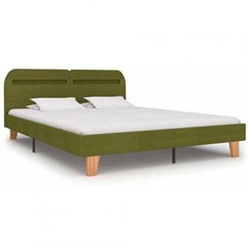 VidaXL Lit Adulte avec LED Tissu Vert 160x200 cm