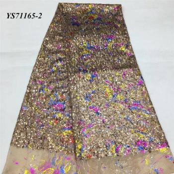 Dentelle de mariage africaine avec broderie et sequins