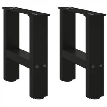 Pieds de table basse en acier noir 40x(30-31) cm 2 pcs