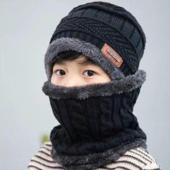 Wool and Fleece Baby Hat and Scarf Set for Autumn