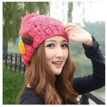 Autumn Winter Knitted Beret for Ladies
