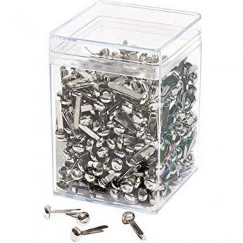 Wedo 210‑3 112350054 – 500 Split Pins, Round Heads, in Glossy Silver Transparent Case