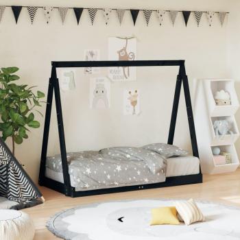 VidaXL Tipi Design Kids Bed Frame Black 70x140 cm