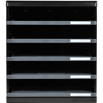 EXACOMPTA Schubladenbox MODULO A4, 5 offene Schübe, schwarz/grau