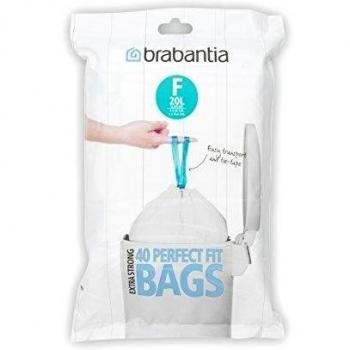 Brabantia 375644 Dispensador de bolsas de basura 20 L Slimline, plástico, blanco