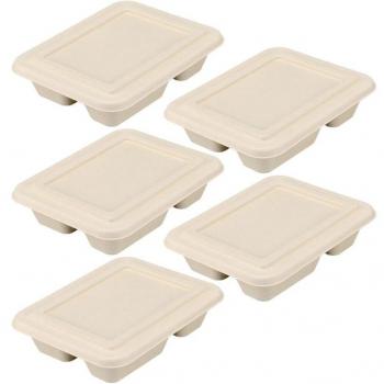 5PCS 800ML Eco-Friendly Biodegradable Lunch Containers