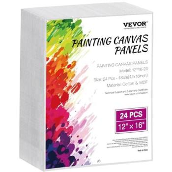 VEVOR 24‑Piece 12x16 Canvas Sheets – Ideal for Sketching and Painting