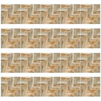 20 pièces Stickers Imitation Bois pour Sols Auto-Adhésifs Salle de Bain