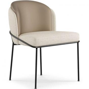 Sedia da pranzo elegante, tessuto Amin Beige