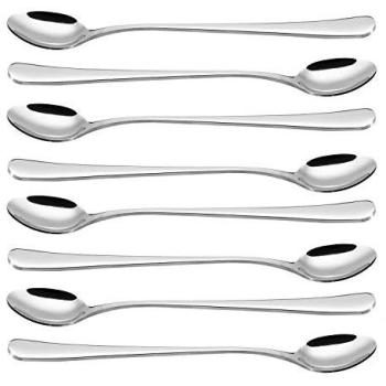 Stainless Steel Long‑Handle Coffee Spoons – Vinsani, 8 Pack