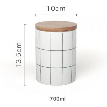 Wooden Lid Ceramic Jars for Coffee, Tea, Sugar