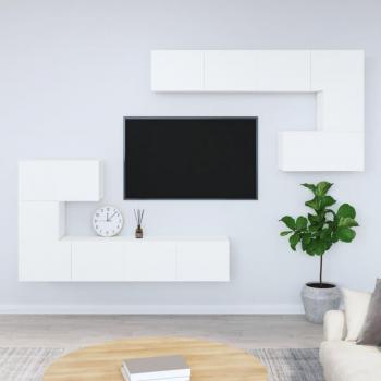 Armoire multimédia flottante blanche de vieXL en bois d’ingénierie