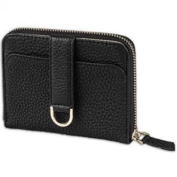 Vaultskin BELGRAVIA Women's Zip Around Small RFID Wallet (Midnight Black)