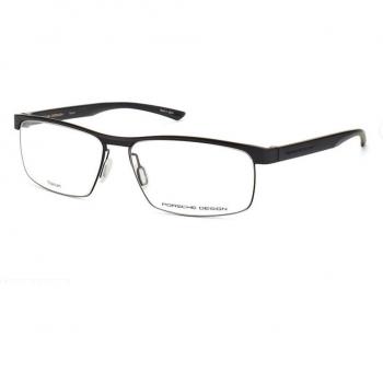 Rechteckige Titan-Brille Porsche Design P8288, Herren, Dunkelgrau, 58 mm Rahmen, 15 mm Breite, 140 mm Schaft