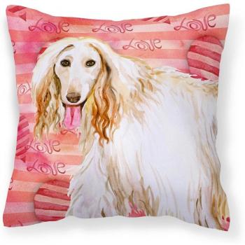 Caroline's Treasures BB9789PW1414 Afghan Hound Love Pillow, 14x14, multicolor