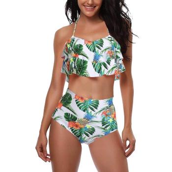 AYEEBOOY Maillot de Bain Femme Plus Taille 2 Pièces Halter Vintage