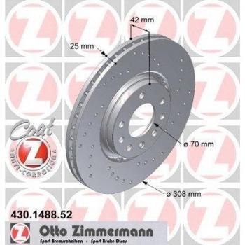 ZIMMERMANN 430.1488.52 Bremsscheibe Scheibenbremsen