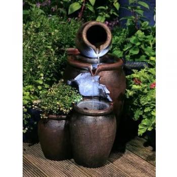50cm Water Feature Planter with Honey Pot Design and Lights