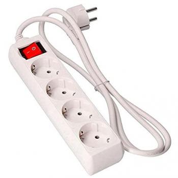 Regleta 4 Tomas Schuko con Interruptor y Cable de 5m EDM