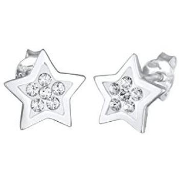Elli Paar Ohrstecker »Ohrringe Stern Astro Trend Kristalle 925 Silber«