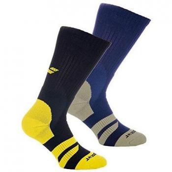 Calcetines Babolat Team Big Logo Negro y Amarillo, talla 39-42