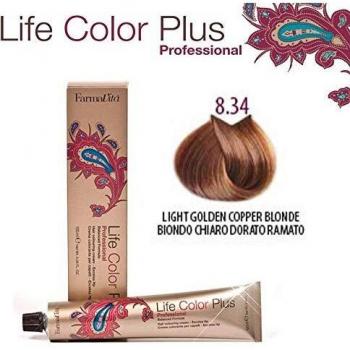 Tinte Permanente Life Color Plus Farmavita 8022033007438 Nº 8 34 Light Golden Copper Blonde (100 ml)