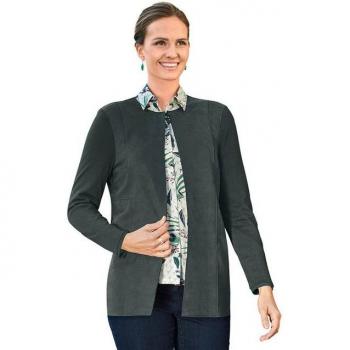 Goldner Indoor‑Shirtjacke KombiVelour Dunkelgrün 22