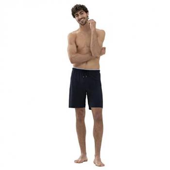 Mey Herren Pyjamashorts – Blau, Baumwolle, einfarbig