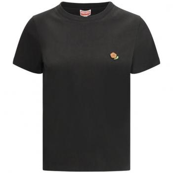 Kenzo Women’s Black S Logo Patch T‑Shirt