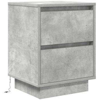 Mesa de Cabeceira VidaXL LED Cinza Cimento 38x34x50