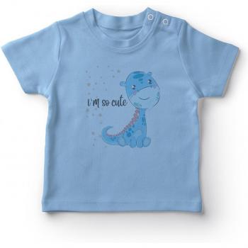 T-shirt bleu pour bébé avec dinosaure