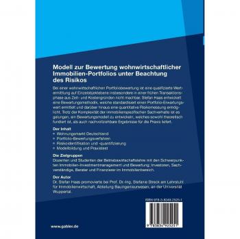 Modell zur Bewertung wohnwirtschaftlicher Immobilien-Portfolios unter Beachtung des Risikos