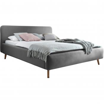 Sette notti Polsterbett 160x200 cm Landhausstil Webstoff Hellgrau