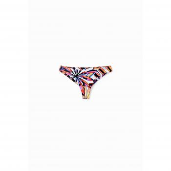 Desigual Bikini-Höschen, tropisches Design, Weiß