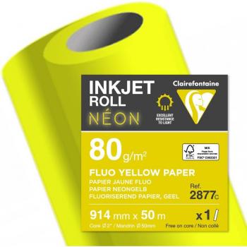 Clairefontaine NEON Inkjet Plotterrolle, Breite 914 mm, Länge 50 m